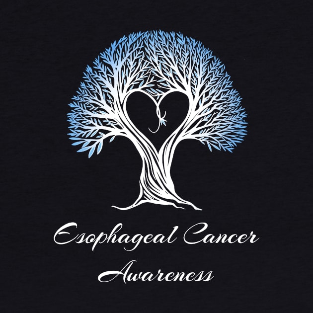 Esophageal Cancer Awareness Tree With Heart by MerchAndrey